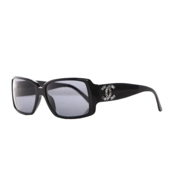 CHANEL Crystal Baguette CC 5114-B Rectangular Sunnies in Black on Black Caviar main image 11